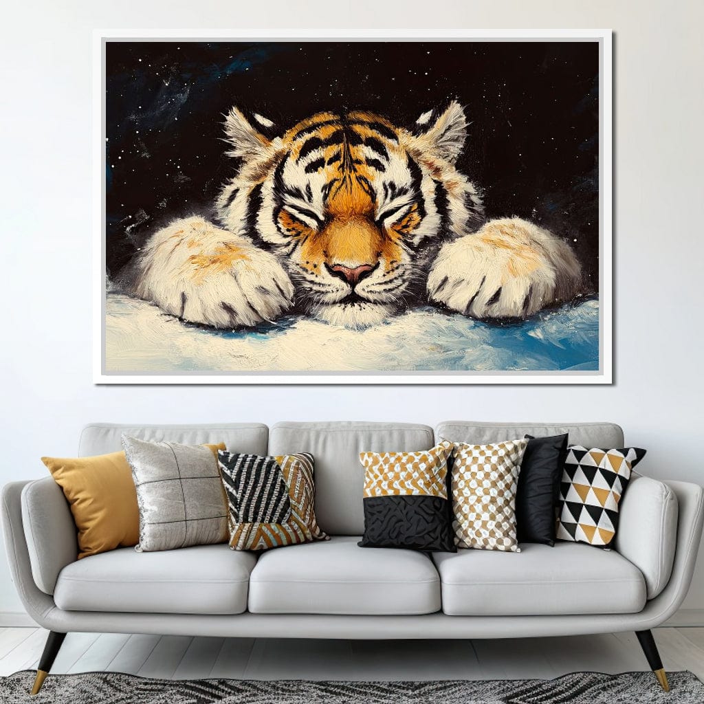 Slumbering Tiger Canvas Wall Art
