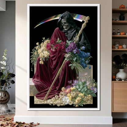 Death Rests With Fallen Petals Canvas Wall Art