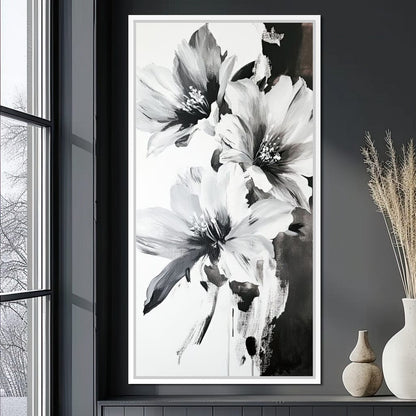 Monochrome Flora Harmony Canvas Wall Art