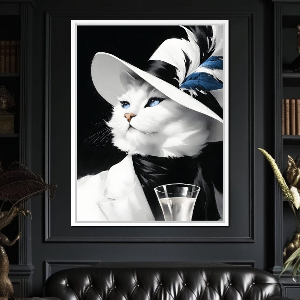 Sophisticated Feline Reverie Canvas Wall Art