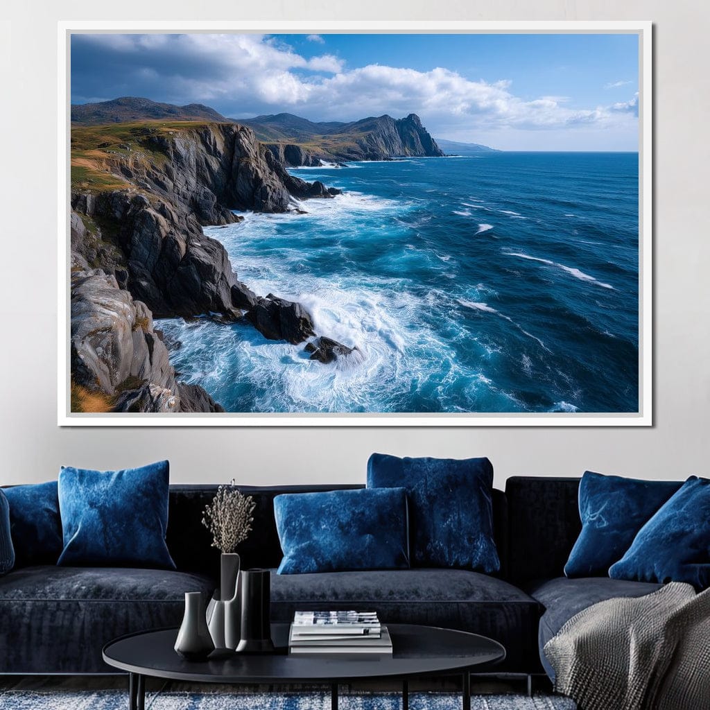 Wild Atlantic Cliff Horizon Canvas Wall Art