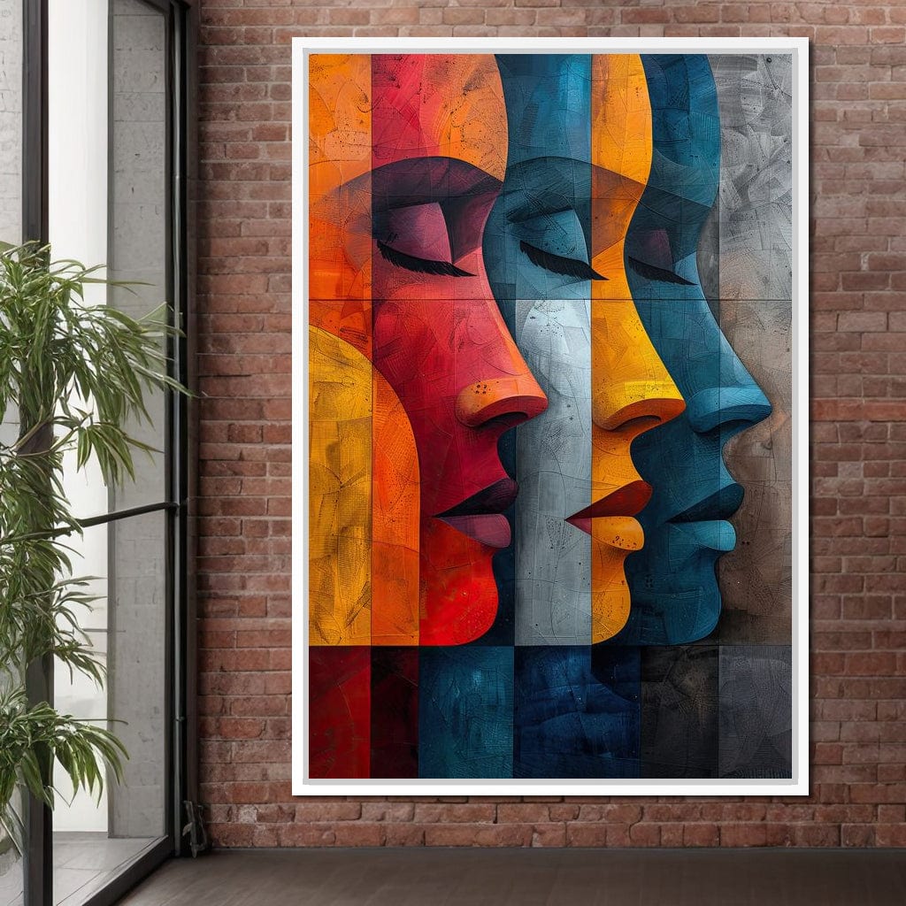 Chromatic Contours Converge Canvas Wall Art