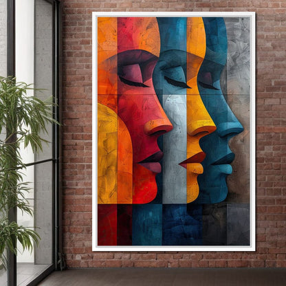 Chromatic Contours Converge Canvas Wall Art