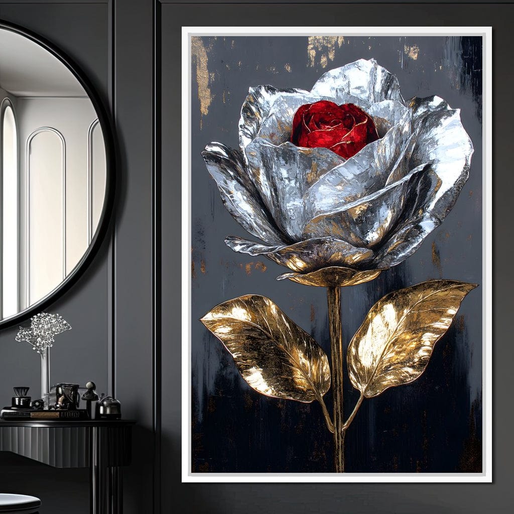 Gilded Petal Enchantment Canvas Wall Art