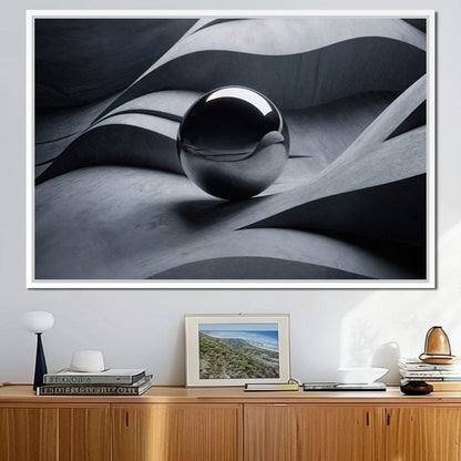 Black Mirror Sphere Canvas Wall Art