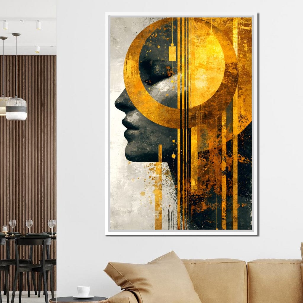 Golden Geometric Elegance Canvas Wall Art