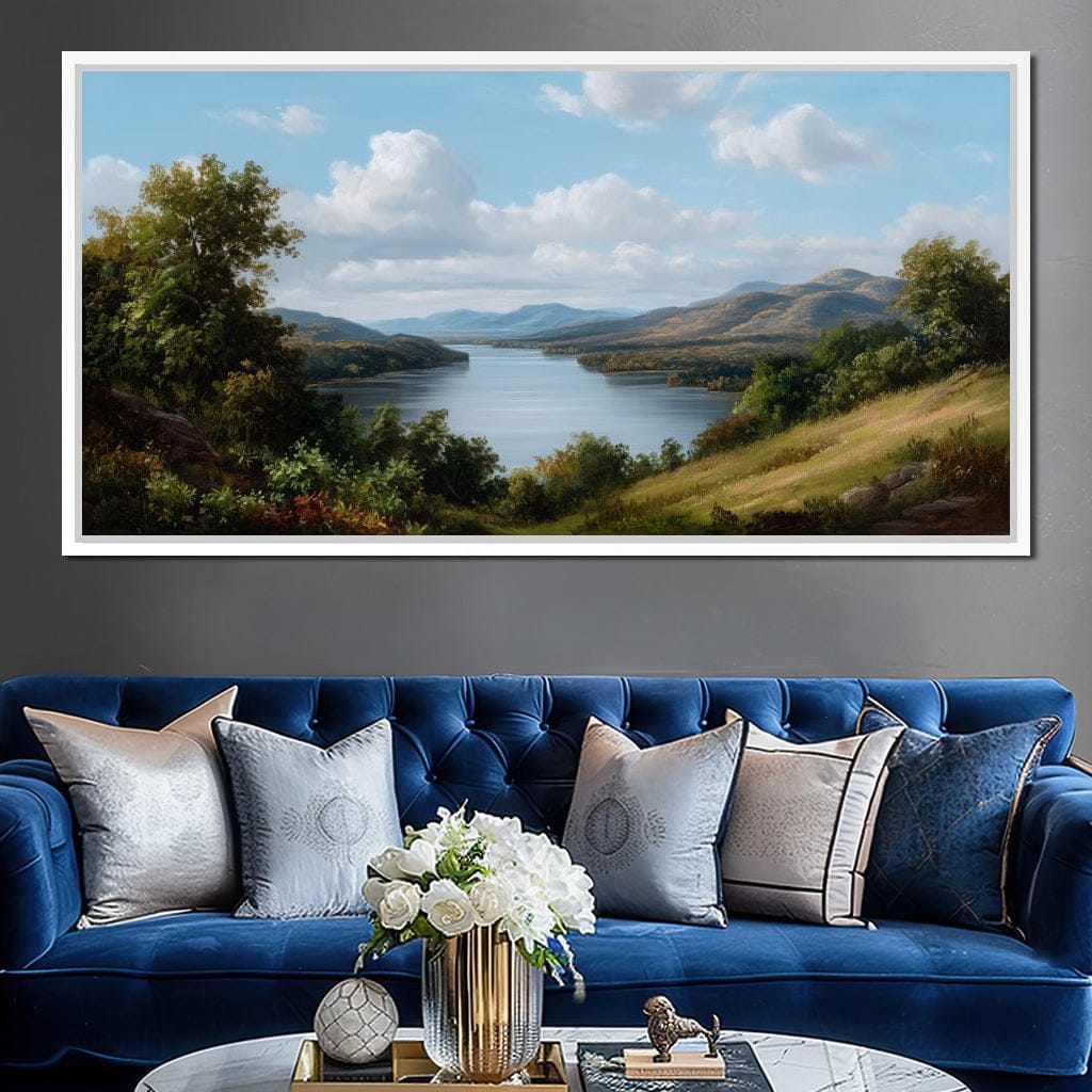 Lakeside Valley Vista Sky Canvas Wall Art