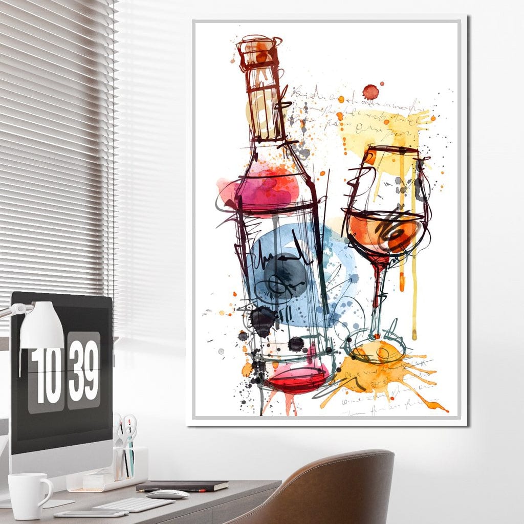 Red Wine Splash Canvas Wall Art