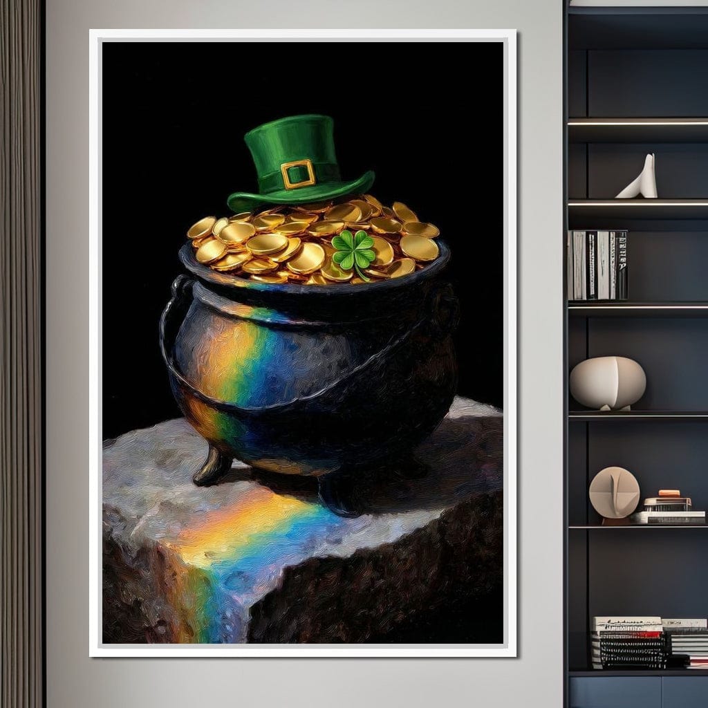 Leprechaun Gold Pot Luck Canvas Wall Art