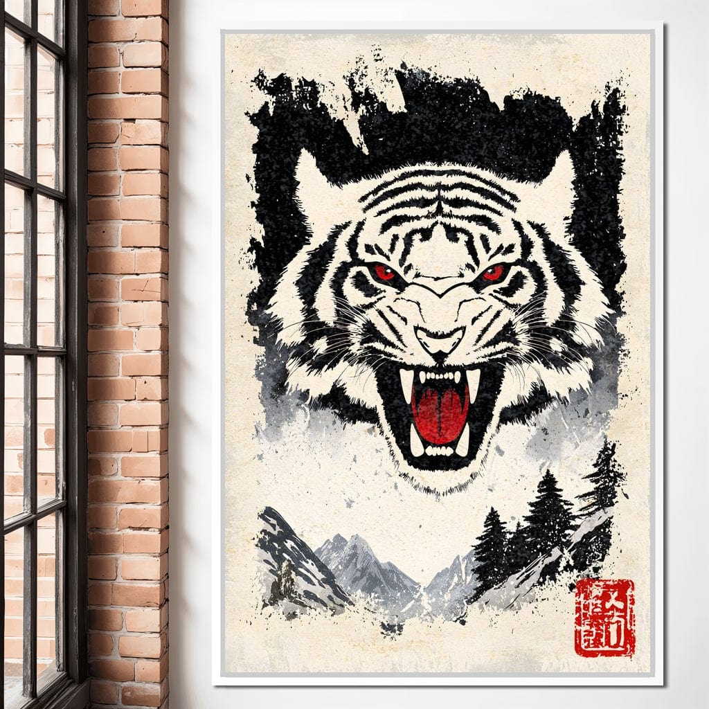 Fierce Jungle Monarch Tiger Roar Canvas Wall Art