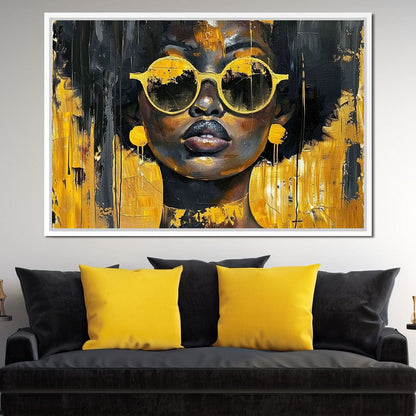 Golden Solitude Statement Canvas Wall Art