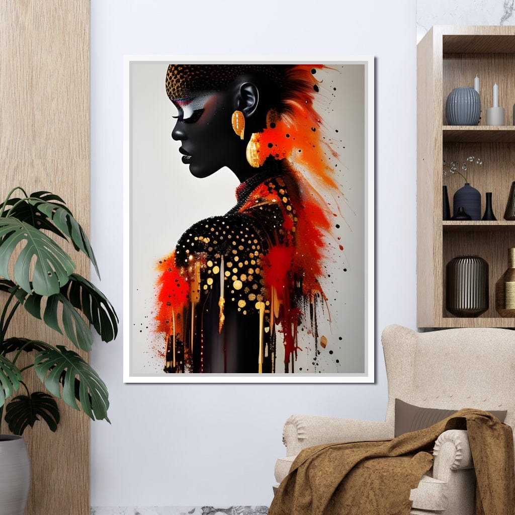 Female Portrait Paint Splash 035 Canvas Wall Art