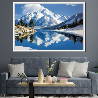 Mountain Reflections Tranquil Canvas Wall Art