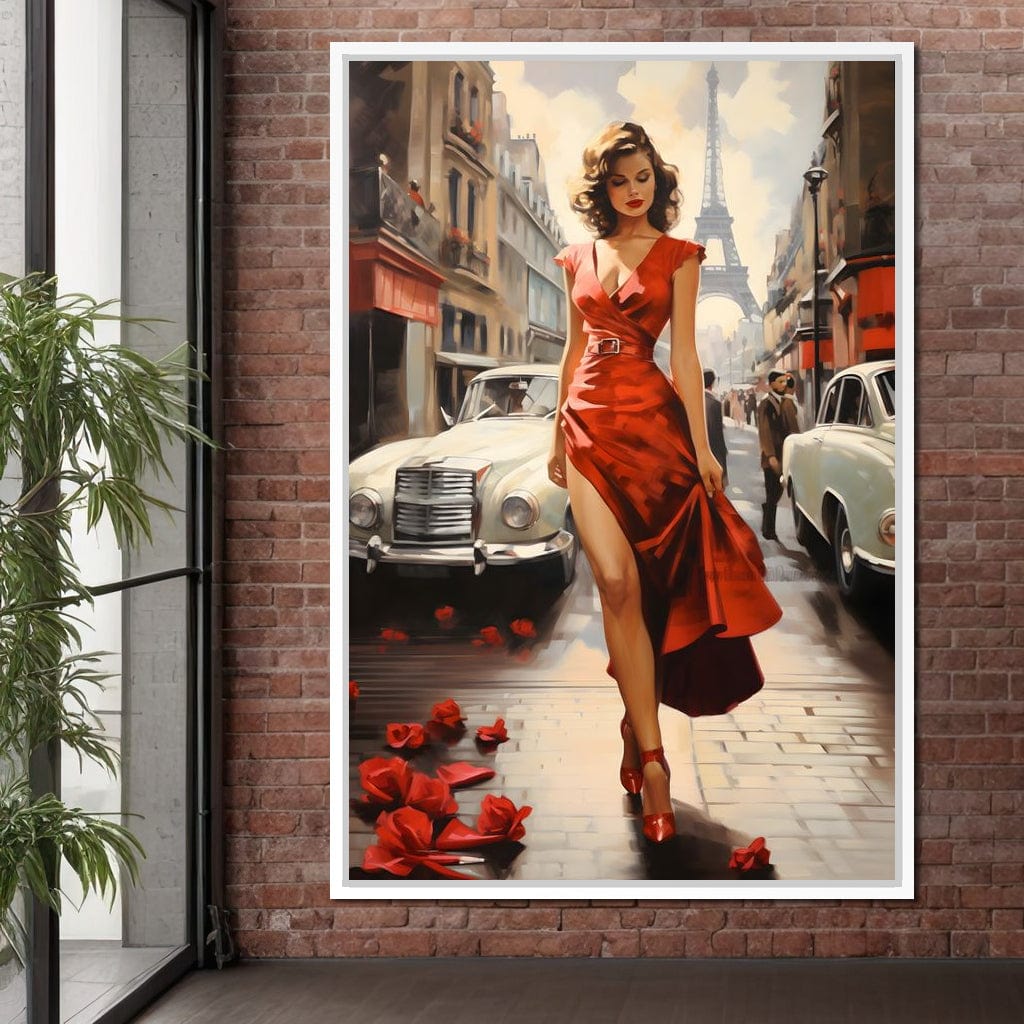 Glamour in the Streets of Paris Canvas Wall Art