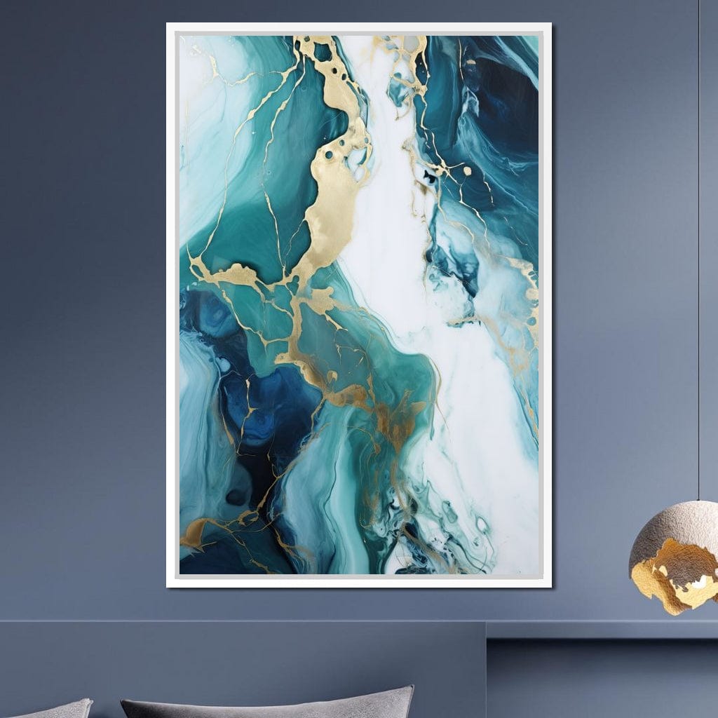 Glossy Marbling Liquid Abstraction Canvas Wall Art