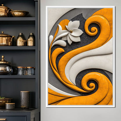 Fusion of Flower and Flow Canvas Wall Art