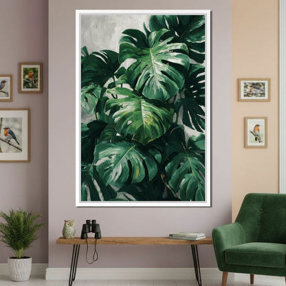 Monstera Garden Stillness Canvas Wall Art