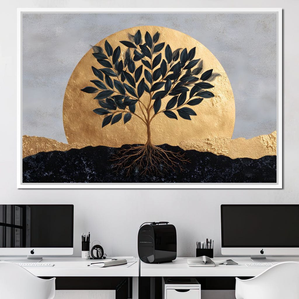 Golden Tree of Tranquility Canvas Wall Art