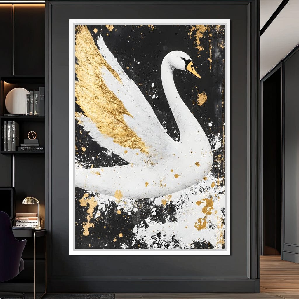 Elegant Graceful Swan Radiance Canvas Wall Art