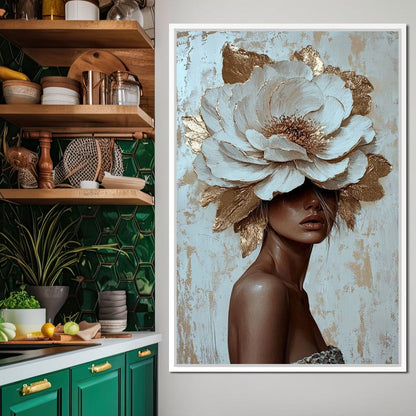 Golden Blossom Radiance Canvas Wall Art