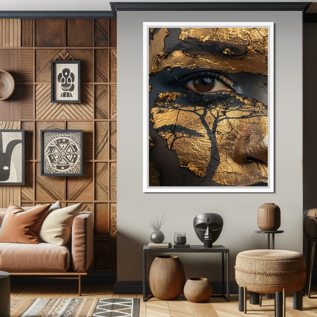 Golden Gaze Jungle Canvas Wall Art