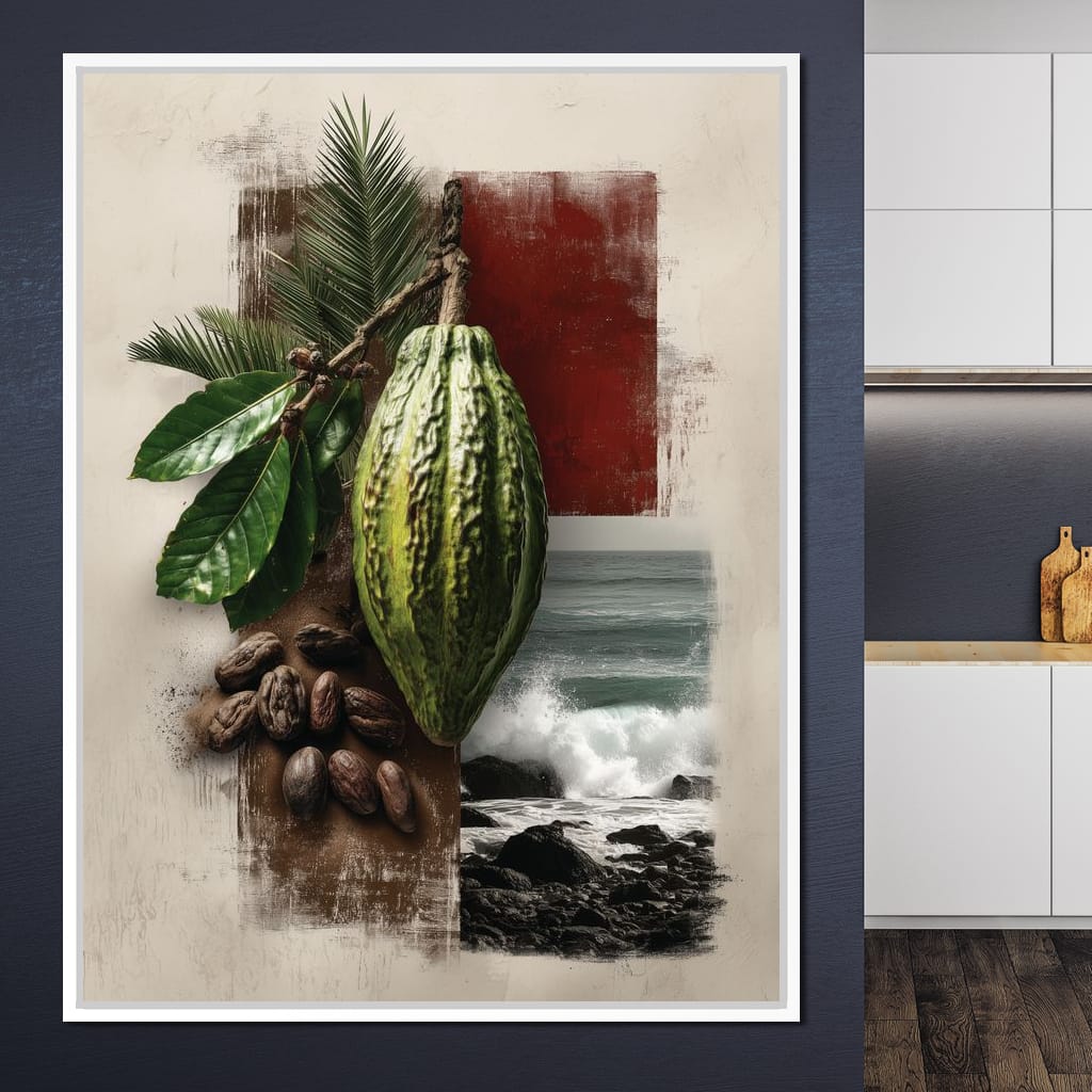 Cacao Pod Coastal Life Canvas Wall Art