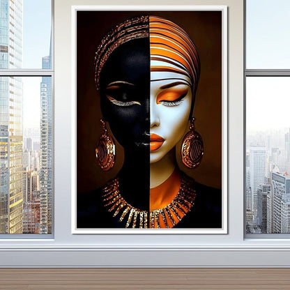 Elegant Duality Portrait Canvas Wall Art