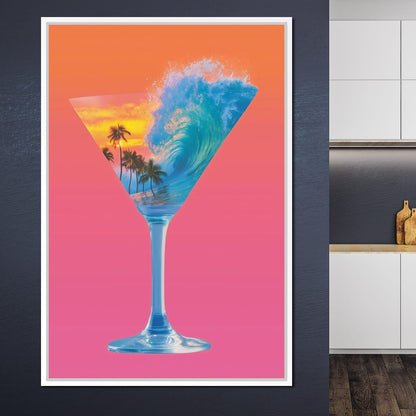 Double Exposure Martini Canvas Wall Art