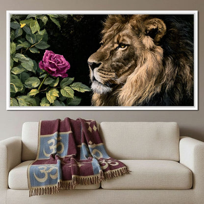 Gentle King Lion Finds Solitude Canvas Wall Art