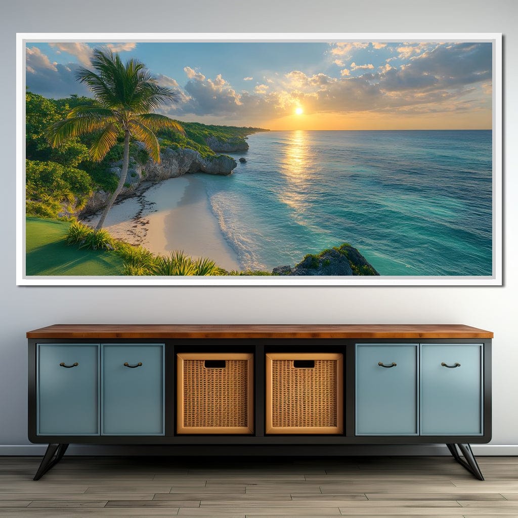 Sunlit Shores of Tranquility Canvas Wall Art