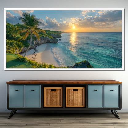 Sunlit Shores of Tranquility Canvas Wall Art