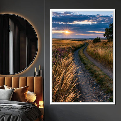 Golden Hour Journey Home Canvas Wall Art