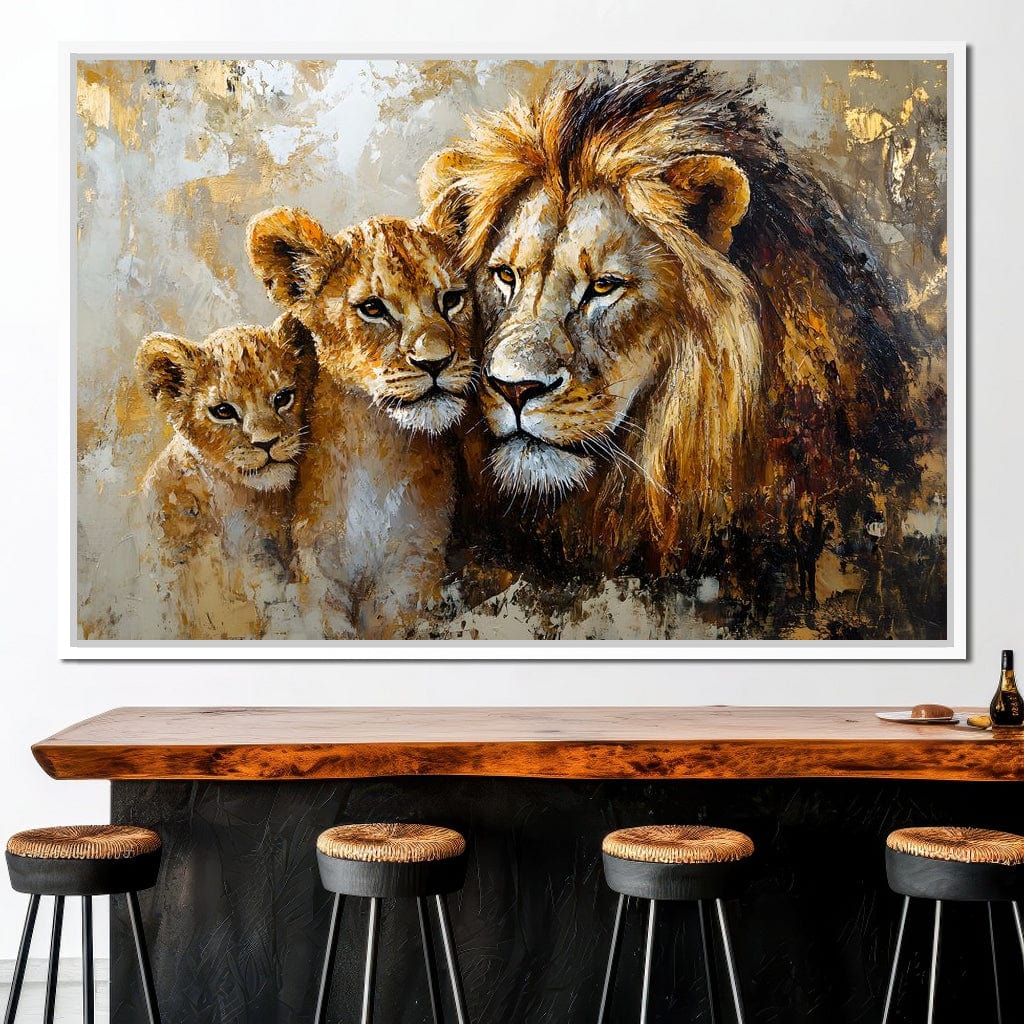 Majestic Bond of the Wild Lions Canvas Wall Art