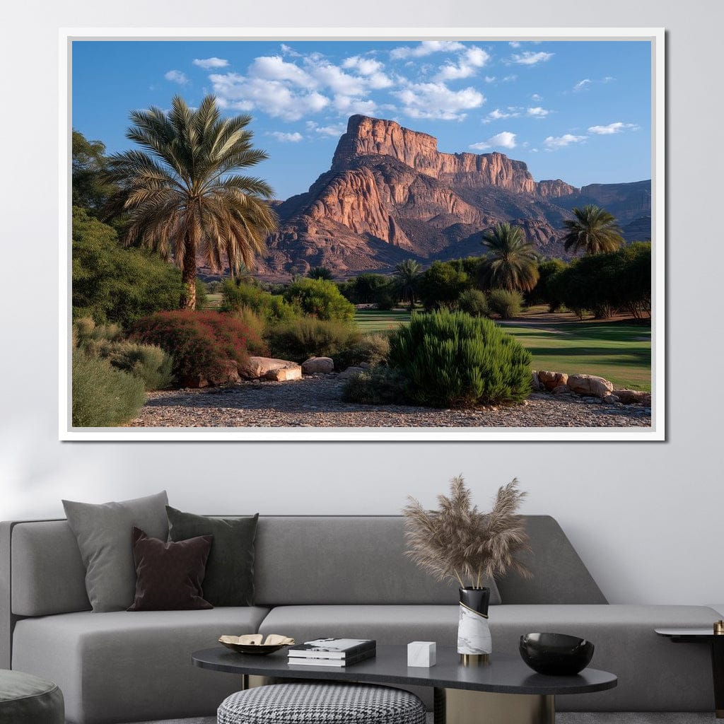 Desert Oasis Mesa Sunrise Canvas Wall Art