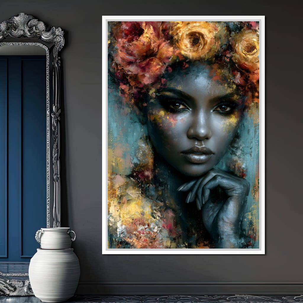 Gilded Petals Of Royal Grace Canvas Wall Art
