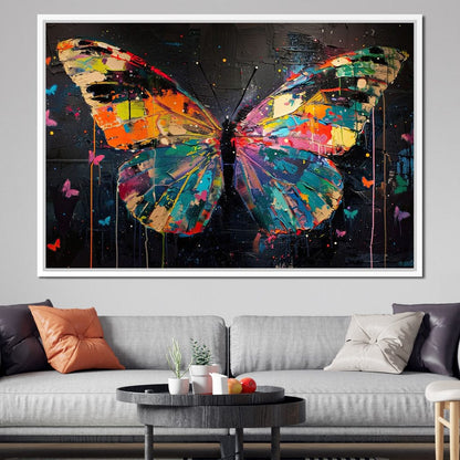 Enchanted Butterfly Mosaic Canvas Wall Art