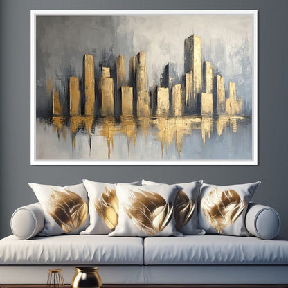 Golden Skyline Canvas Wall Art