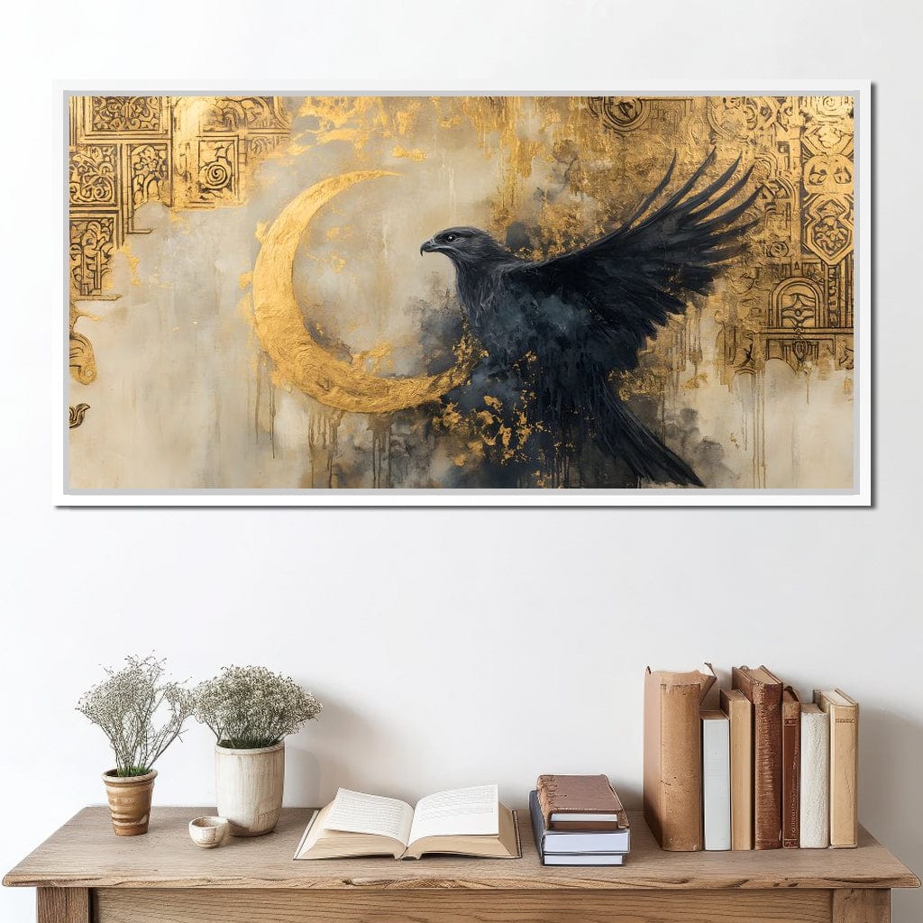 Golden Flight of Midnight Canvas Wall Art