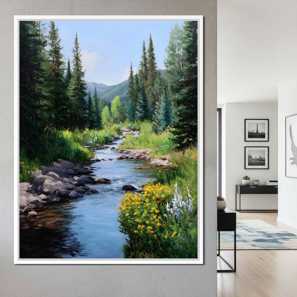Alpine Creek Wildflower Trail Canvas Wall Art