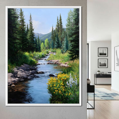Alpine Creek Wildflower Trail Canvas Wall Art