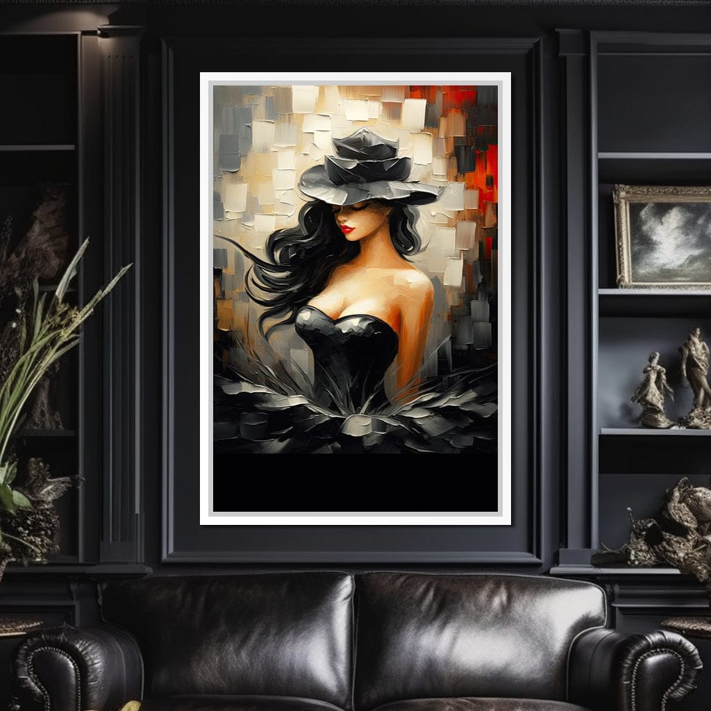 Noir Elegance in Bloom Canvas Wall Art