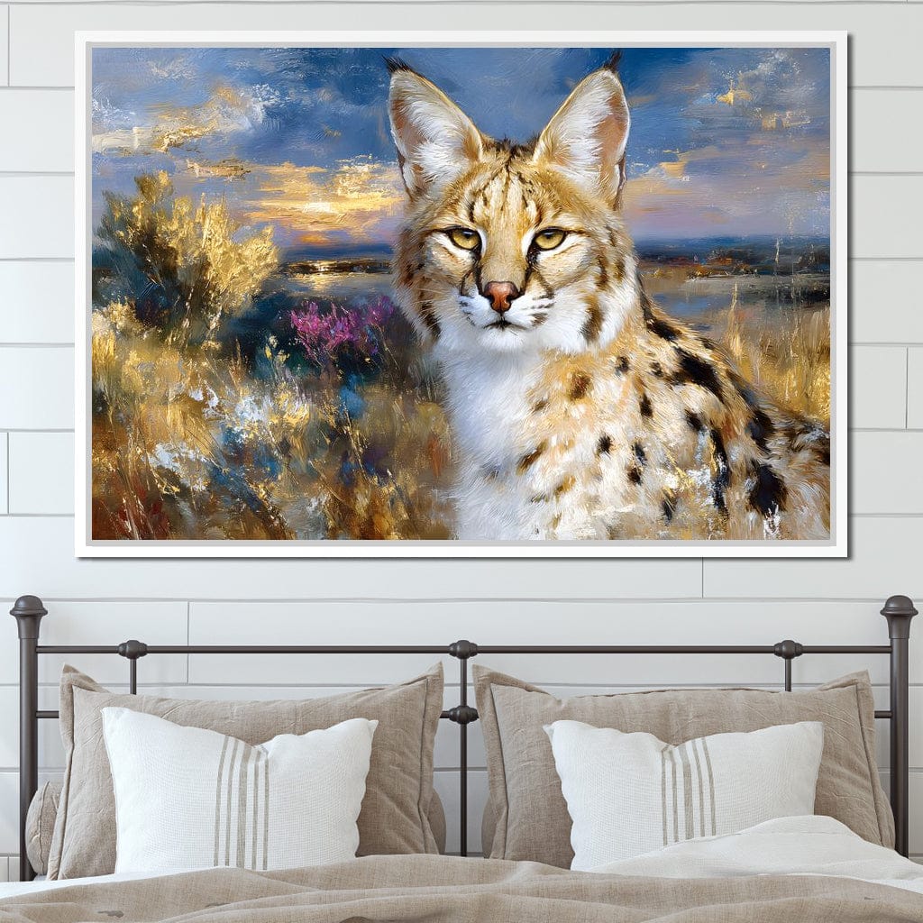 Savanna Serval Sunset Glow Canvas Wall Art