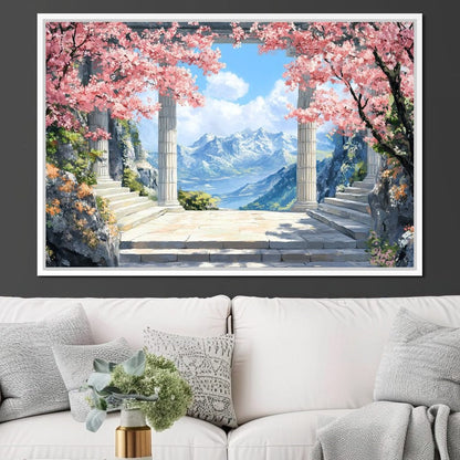 Mountain Blossom Panorama Canvas Wall Art