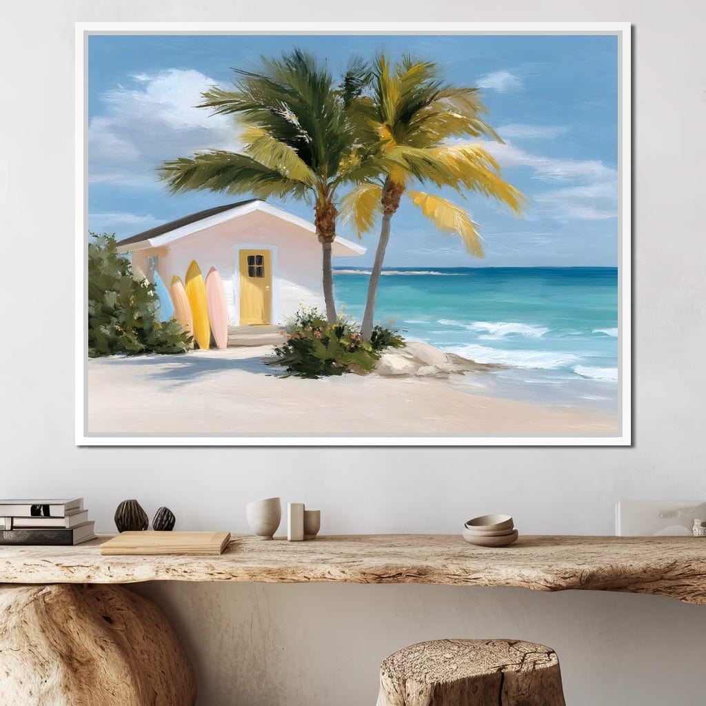 Tropical Breeze Shack Escape Canvas Wall Art