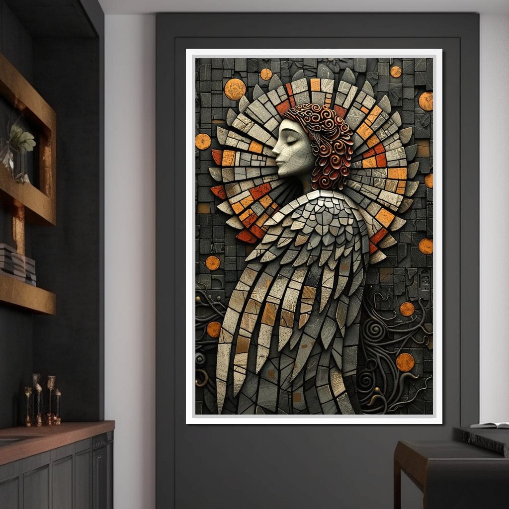 Mosaic Angel Enchantment Canvas Wall Art