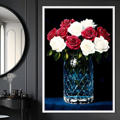 Velvet Petals Crystal Blooms Canvas Wall Art