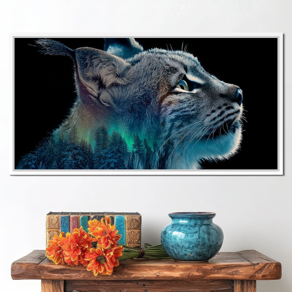 Aurora Lynx Spirit Portrait Canvas Wall Art