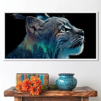 Aurora Lynx Spirit Portrait Canvas Wall Art