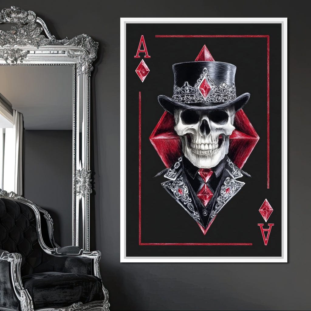 Ace Skeleton High Stakes Elegance Canvas Wall Art