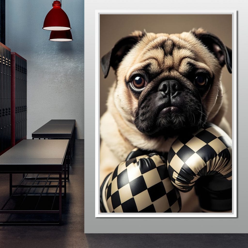 Pug Pugilist Canvas Wall Art